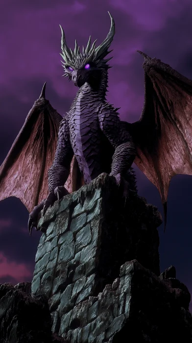 Ender Dragon atop Obsidian Tower