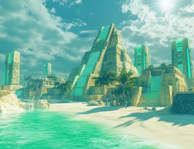 Futuristic Mayan City by the Beach