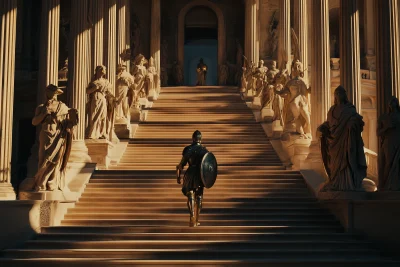 Perseus on Palace Stairs