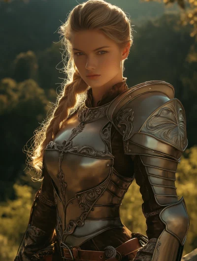 Portrait of a Young Female Paladin