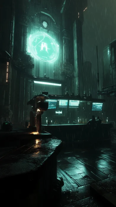 Cyberpunk Ruins Bar