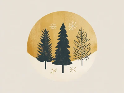 Elegant Minimalistic Christmas Illustration