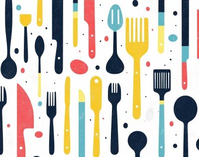 Colorful Kitchen Utensils Illustration