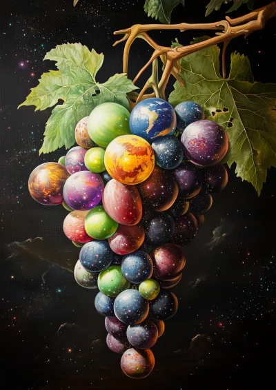 Imagined Planets in Grape Cluster