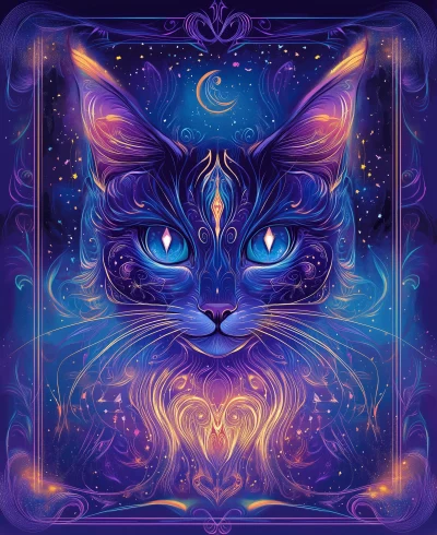 Mystic Lady Cats Coloring Book Cover