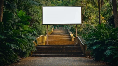 Empty Billboard on Concrete Surface