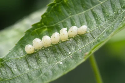 Butterfly Eggs on a Leaf