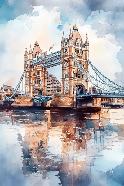 Tower Bridge Watercolor Painting