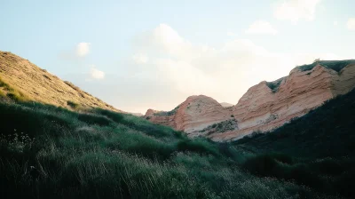 Cinematic Grass Landscape under Harsh Sunlight