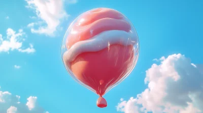 Ice Cream Balloon Floating in the Sky