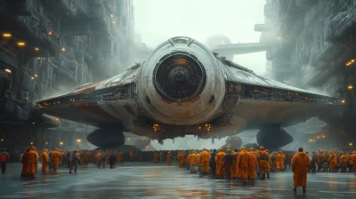 Labor Union Protest in Space Ship Hangar on Death Star