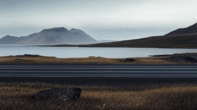 Asphalt Road on Island