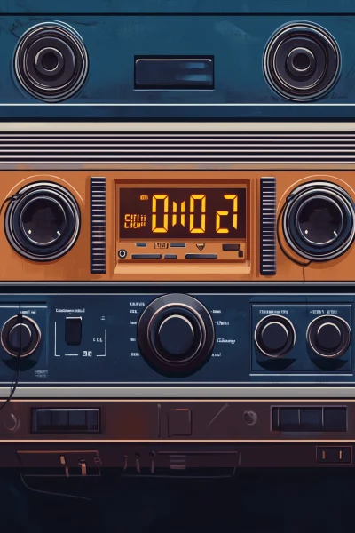 1980s Retro Boombox Illustration