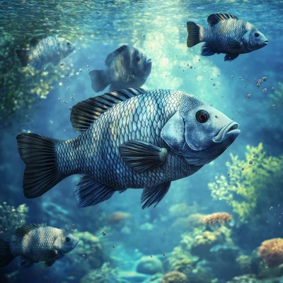 Majestic Talapia Underwater