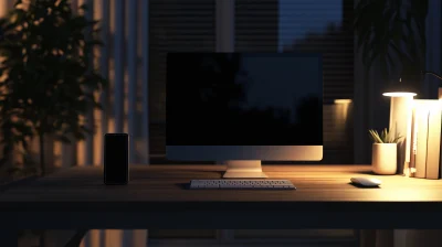 Well Lit Computer Table with Phone