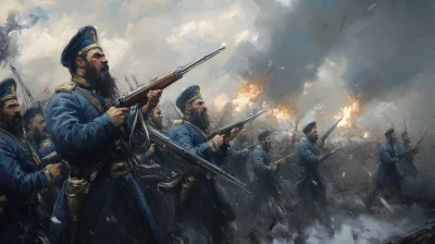 Serbs in Blue Uniforms Fighting for Independence