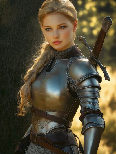 Portrait of a Young Female Paladin