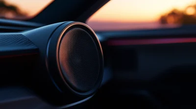 Cinematic Dusk Interior of 2023 Honda SUV Car Speaker