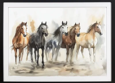 Minimalist Horse Watercolor Painting