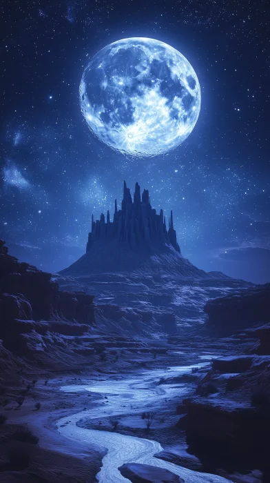 Desert Castle at Night