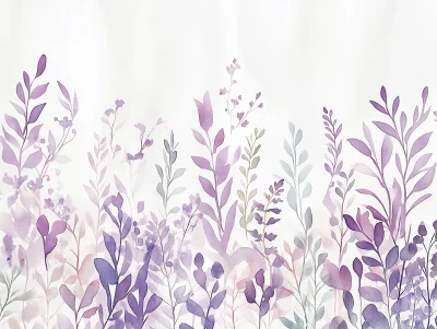 Pastel Purple Foliage Watercolor Design