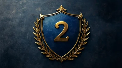 Blue Shield Emblem with Number 2