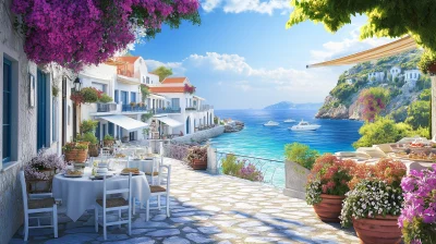 Greek Island Village Morning