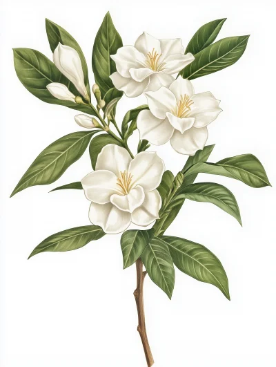 Gardenia Bouquet Illustration