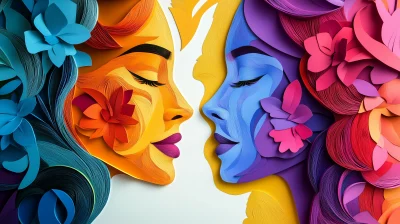 Colorful Papercut Women