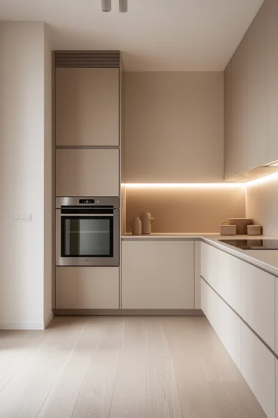 Minimalist Beige Kitchen Design