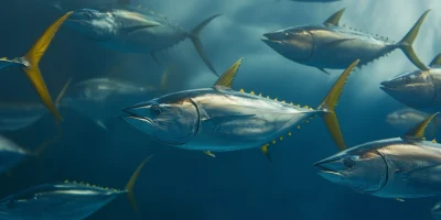 Yellowfin Tuna School