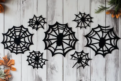 Halloween Spider Web Silhouette Set