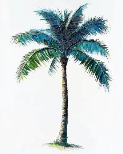 Palm Tree on White Background