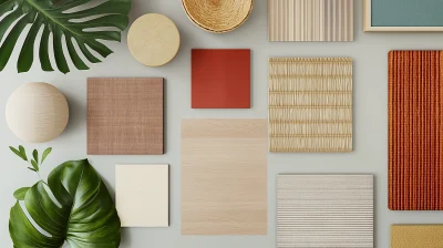 Material Board for Mid-Century Modern Interior Design