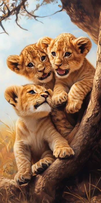 Playful Lion Cubs