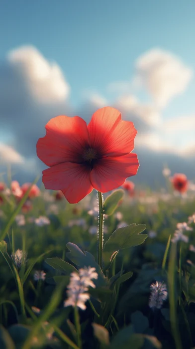 3D Rendered Flower in Battlefield