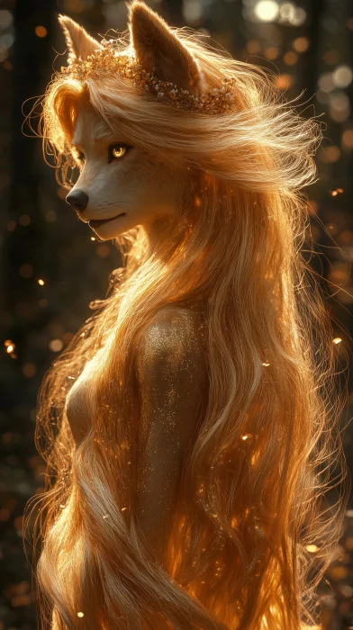 Majestic Golden Wolf