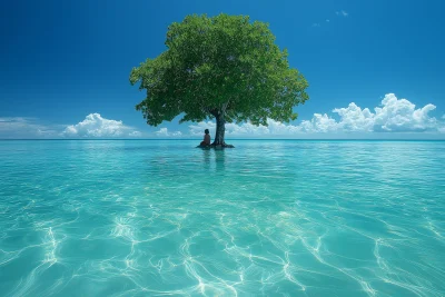 Tranquil Tree by the Sea