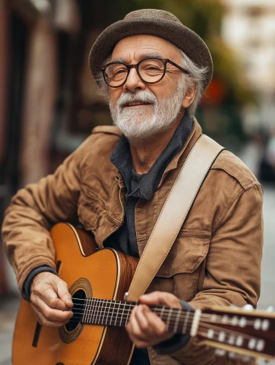 Old Man Playing Guitar