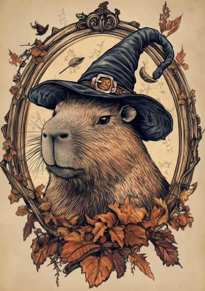 Vintage Capybara Illustration