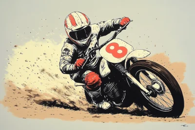 Flat Track Racer in a Corner