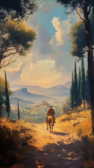 Marcus Aurelius in the Morning Landscape