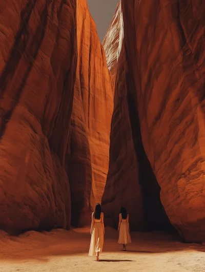 Two Girls in Red Rock Canyon