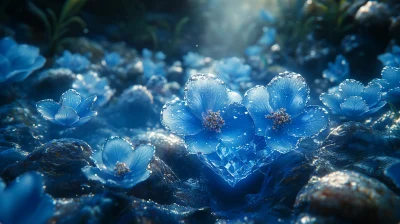 Blue Seabed Floral Illumination