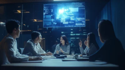 Cinematic Holographic Data Projection in Business Meeting