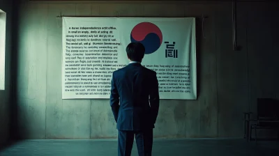 Korean Independence Activist in Dimly Lit Office