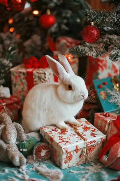 Christmas Gift Boxes and Rabbits