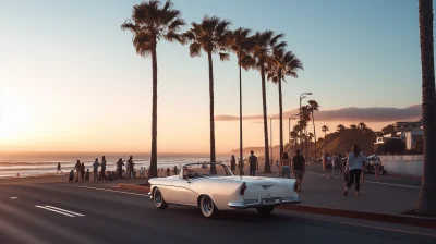 Vintage Car Sunset Drive