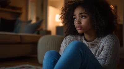 Teenage Girl in Living Room