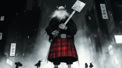 Futuristic Cyborg Scottish Highlander